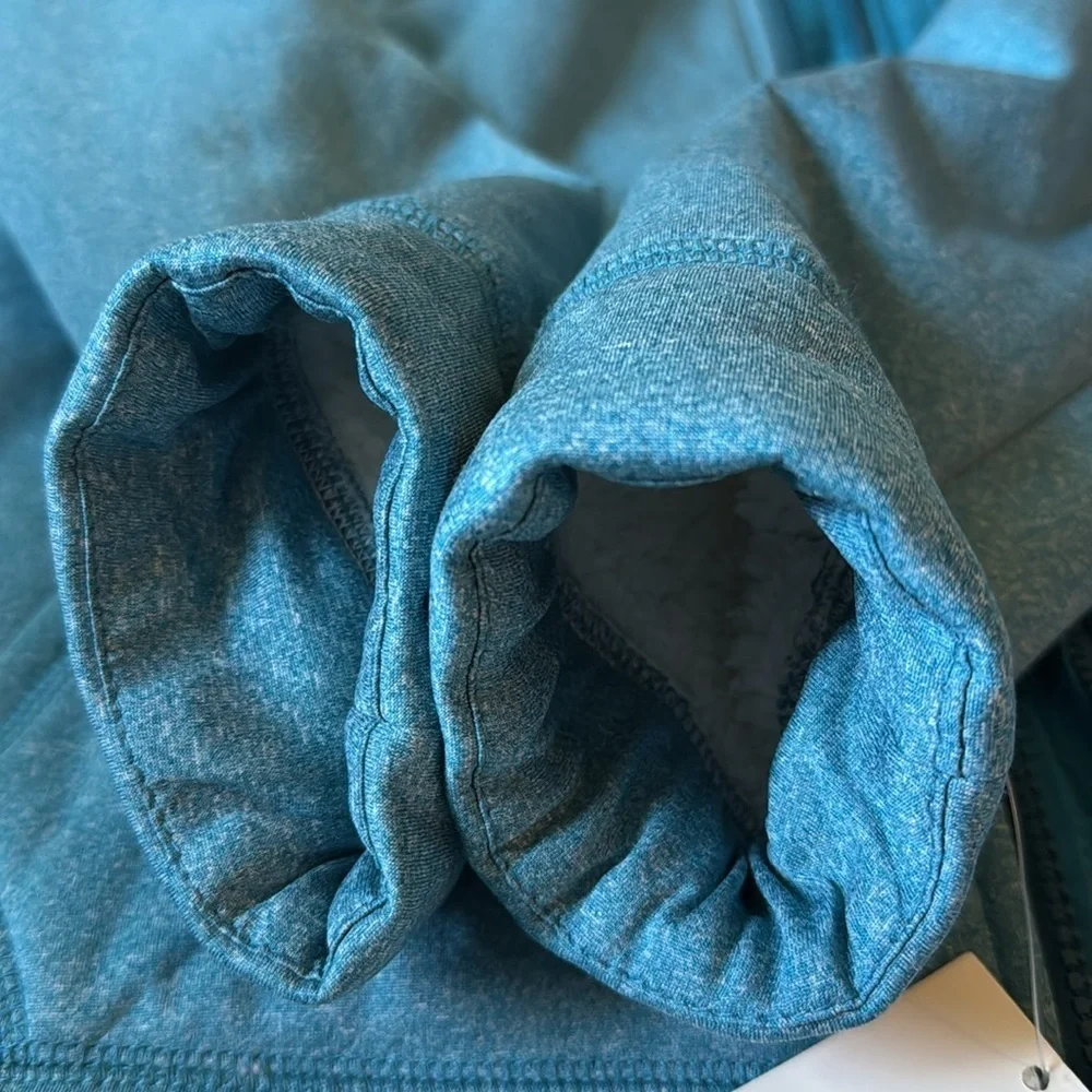 NWT Lands' End Hooded Fleece Sherpa Jacket  Youth XL (14-16) Blue Full Zip